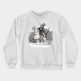 Dancing Cat Couple - Victorian Illustration Crewneck Sweatshirt